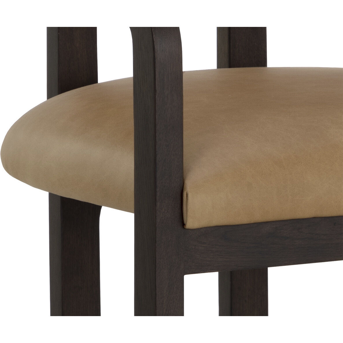 Madrone Brown / Ludlow Sesame Leather Dining Armchair